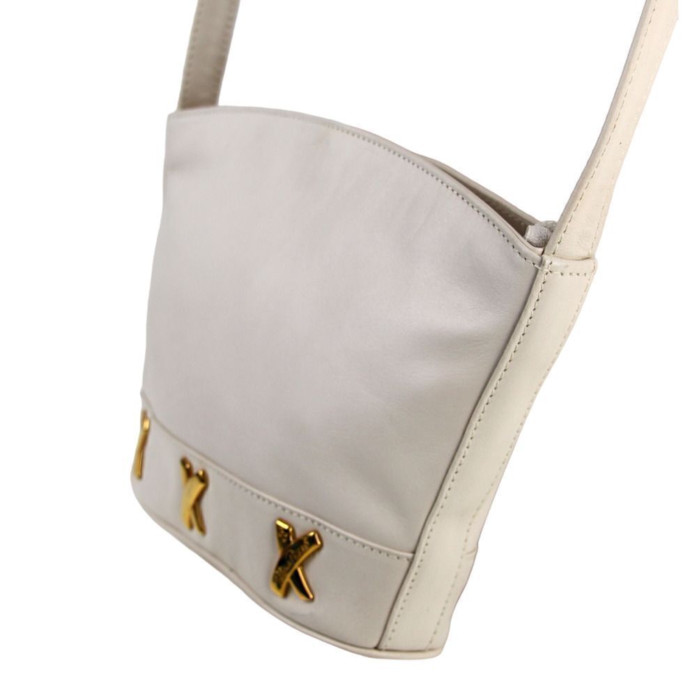 Paloma Picasso ITALY OFF WHITE GENUINE LEATHER SHOULDER BAG X-BODY HANDBAG PURSE - Picture 5 of 16